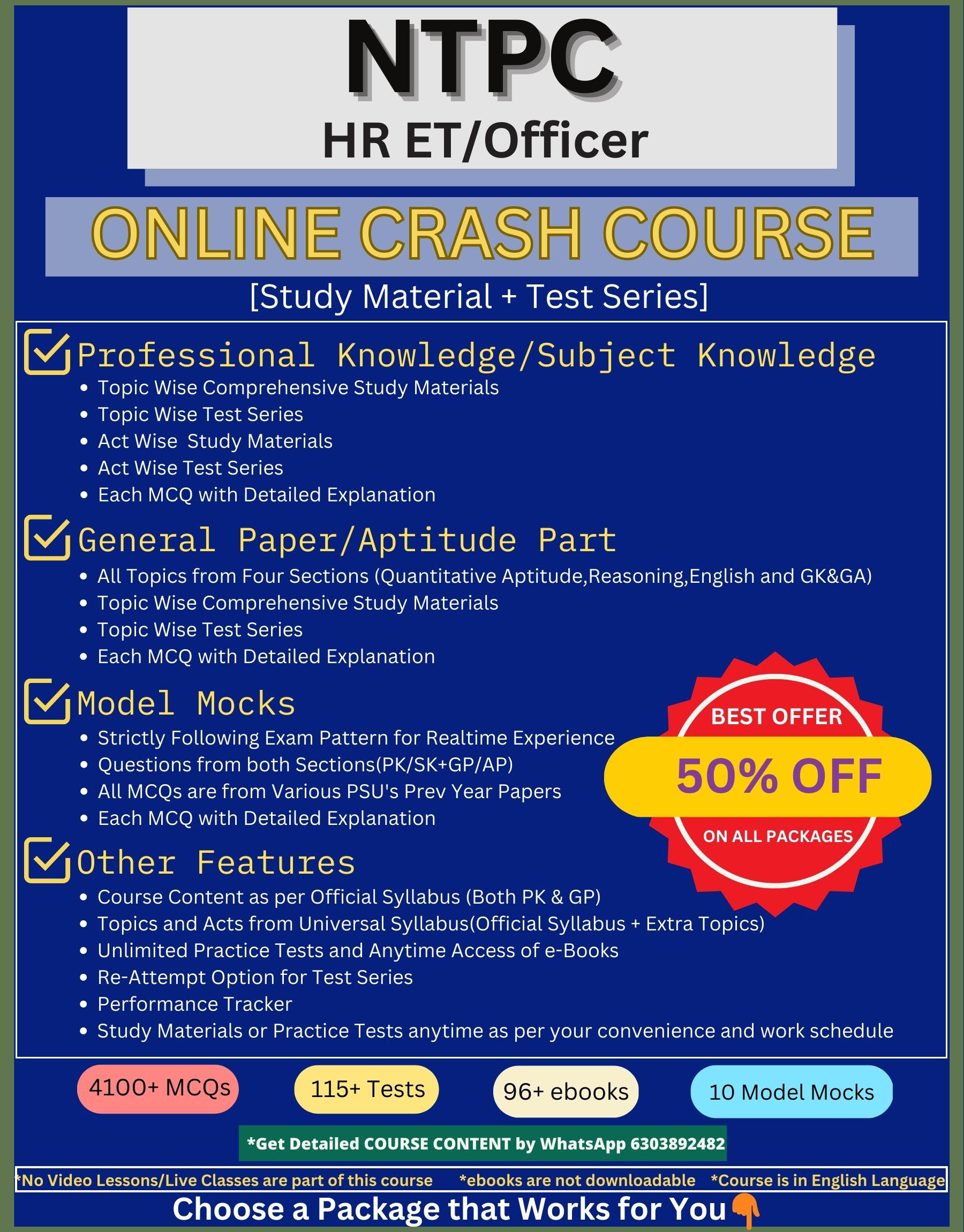 Online course with test series and study materials for ntpc executive trainee human resources