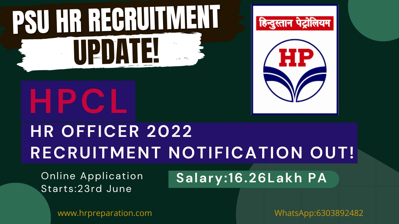 HPCL Recruitment Notification 2022 for HR Officer