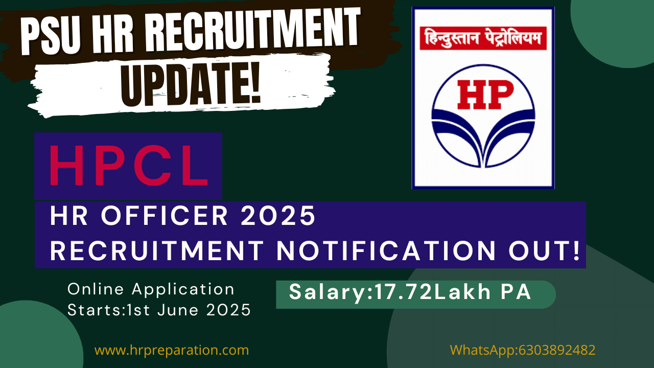 HPCL Recruitment Notification 2025 for HR Officer